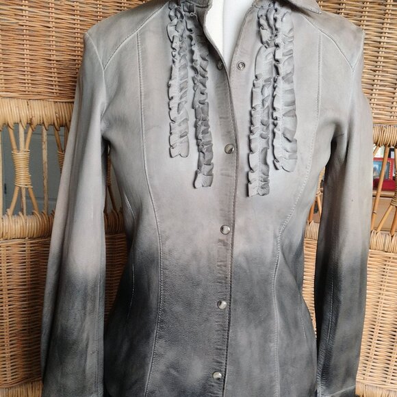 Danier Leather blouse in Grey gradient – XS - Picture 1 of 7